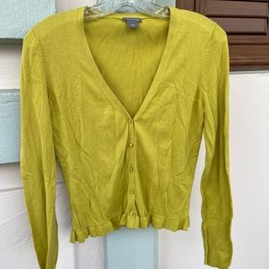 Ann Taylor Chartreuse Cardigan